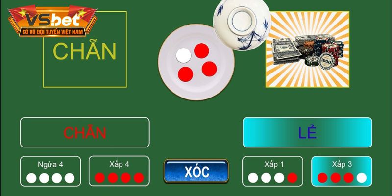 Giao diện bàn cược xóc đĩa VSBET trực quan và sắc nét