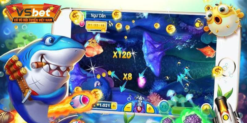 Không gian sảnh cược Bắn cá VSBET vô cùng hấp dẫn